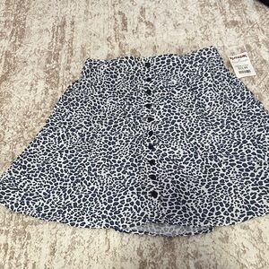Japna Navy and White Patterned Mini Skirt